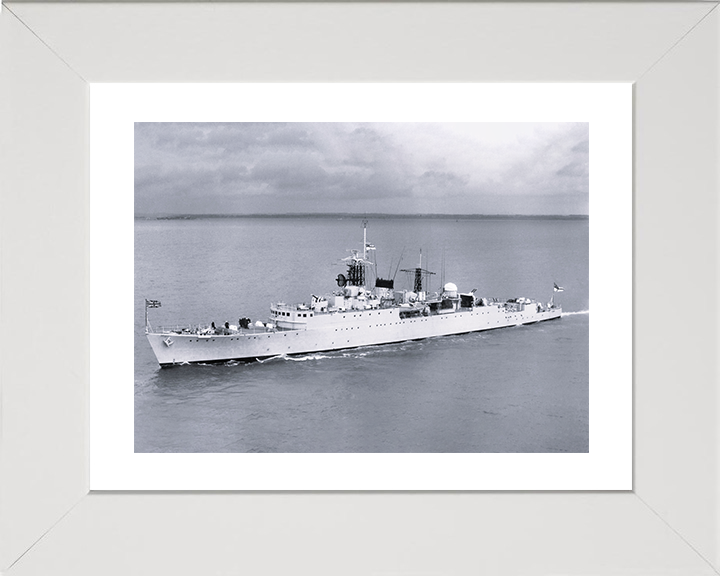 HMS Wrangler (R48) - Underway 1953 - Royal Navy W Class Destroyer Photo Print Wall Art Naval Decor UK Posters, Prints, & Visual Artwork Hampshire Prints 10 x 8 White Frame Yes
