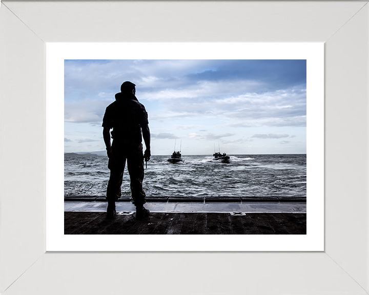 Royal Marines Commando amphibious assault teams Photo Print Hampshire Prints 10 x 8 White Frame Yes
