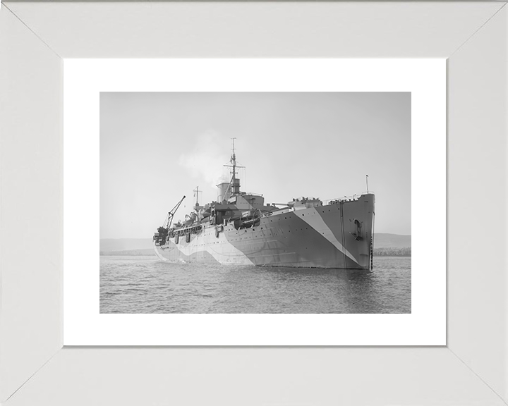 HMS Corfu (1943) Royal Navy Merchant Cruiser Starboard Bow View Photo Print Wall Art Decor Posters, Prints, & Visual Artwork Hampshire Prints 10 x 8 White Frame Yes