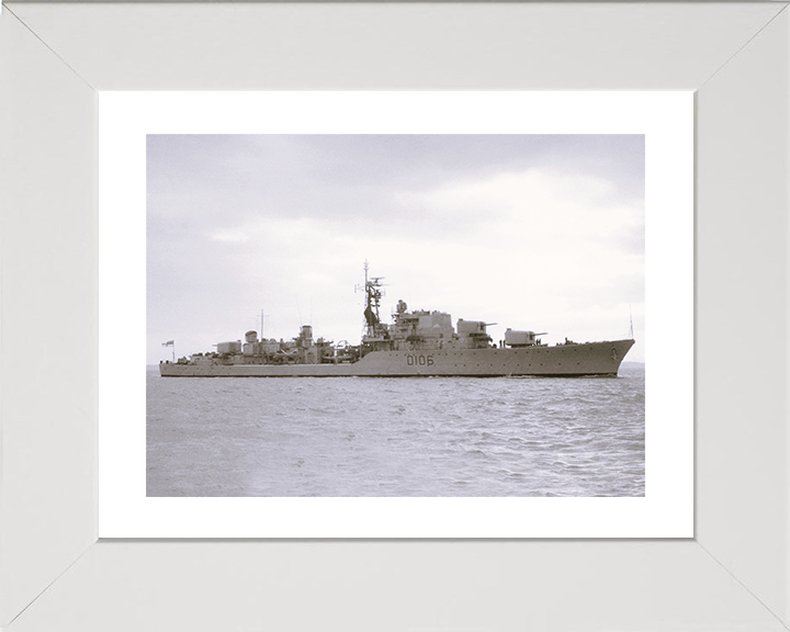 HMS Decoy (D106) Photo Print - At Sea 1962 - Royal Navy Daring Class Destroyer Posters, Prints, & Visual Artwork Hampshire Prints 10 x 8 White Frame Yes