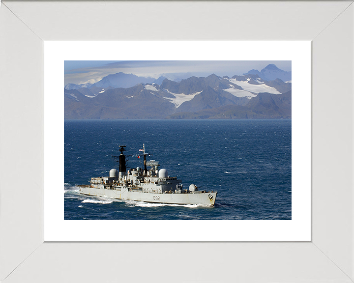 HMS Liverpool (D92) Photo Print - South Georgia 2006 - Royal Navy Type 42 Destroyer Posters, Prints, & Visual Artwork Hampshire Prints 10 x 8 White Frame Yes