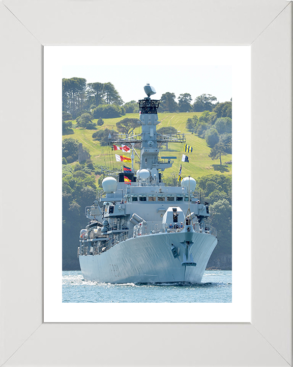 HMS Argyll (F231) Photo Print - Plymouth Sound 2014 - Royal Navy Type 23 Frigate Hampshire Prints 10 x 8 White Frame Yes