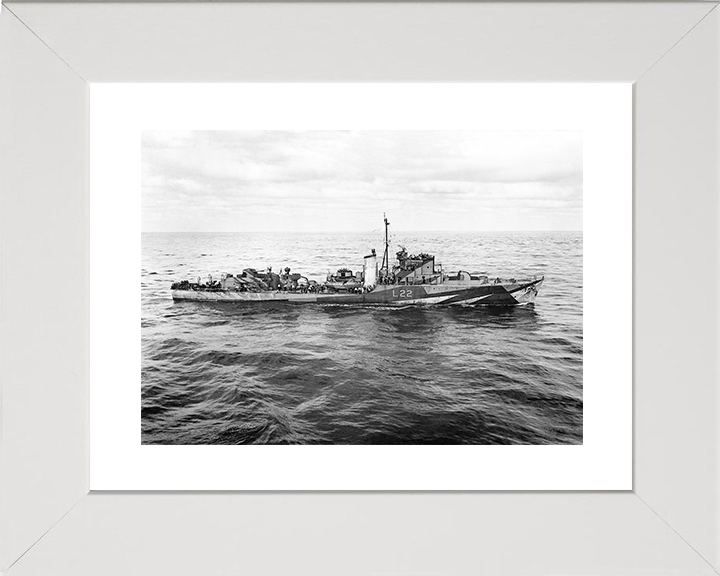HMS Aldenham (L22) Royal Navy Hunt Class Escort Destroyer Starboard View Photo Print Wall Art Naval Decor Posters, Prints, & Visual Artwork Hampshire Prints 10 x 8 White Frame Yes