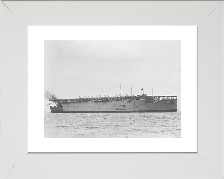 HMS Argus (I49) Royal Navy Aircraft Carrier Starboard Side View Photo Print Wall Art Decor Posters, Prints, & Visual Artwork Hampshire Prints 10 x 8 White Frame Yes