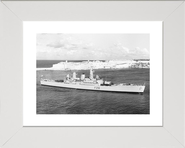 HMS Cleopatra (F28) Royal Navy Leander Class Frigate Valletta Malta Photo Print Wall Art Decor Posters, Prints, & Visual Artwork Hampshire Prints 10 x 8 White Frame Yes