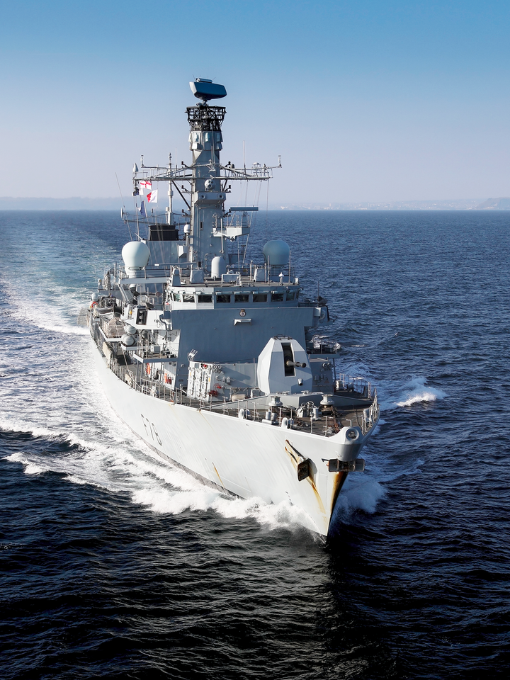 HMS Kent F78 Type 23 Frigate 1 April 2019 Starboard Bow View Portrait Photo Print - Posters, Prints, & Visual Artwork - by Hampshire Prints (image 1 of 9)