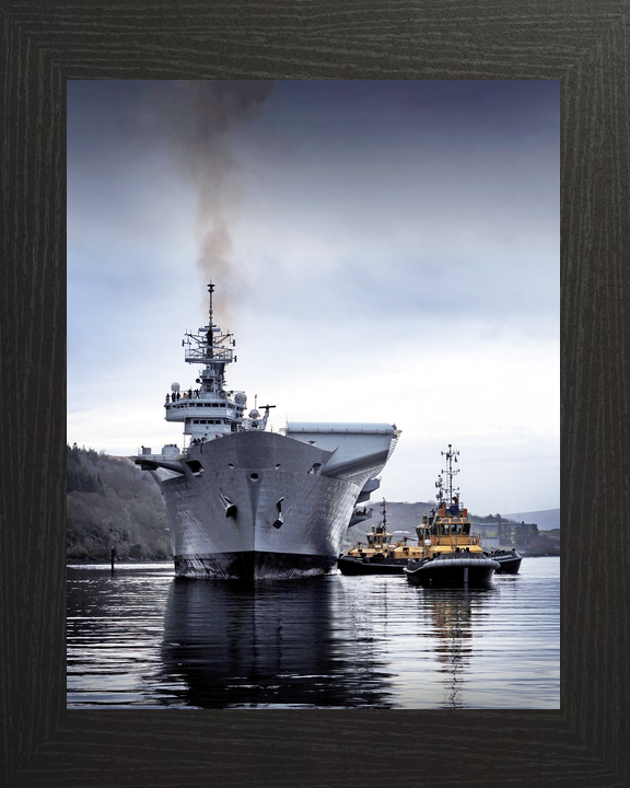 HMS Illustrious (R06) Royal Navy Invincible Class Aircraft Carrier Bow View With Tugs Photo Print Wall Art Decor - Posters, Prints, & Visual Artwork - by Hampshire Prints (image 3 of 9)