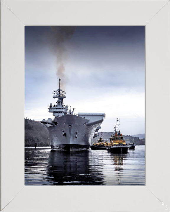 HMS Illustrious (R06) Royal Navy Invincible Class Aircraft Carrier Bow View With Tugs Photo Print Wall Art Decor - Posters, Prints, & Visual Artwork - by Hampshire Prints (image 5 of 9)