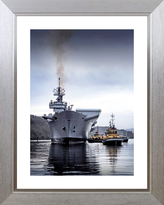 HMS Illustrious (R06) Royal Navy Invincible Class Aircraft Carrier Bow View With Tugs Photo Print Wall Art Decor - Posters, Prints, & Visual Artwork - by Hampshire Prints (image 6 of 9)