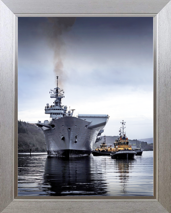 HMS Illustrious (R06) Royal Navy Invincible Class Aircraft Carrier Bow View With Tugs Photo Print Wall Art Decor - Posters, Prints, & Visual Artwork - by Hampshire Prints (image 7 of 9)