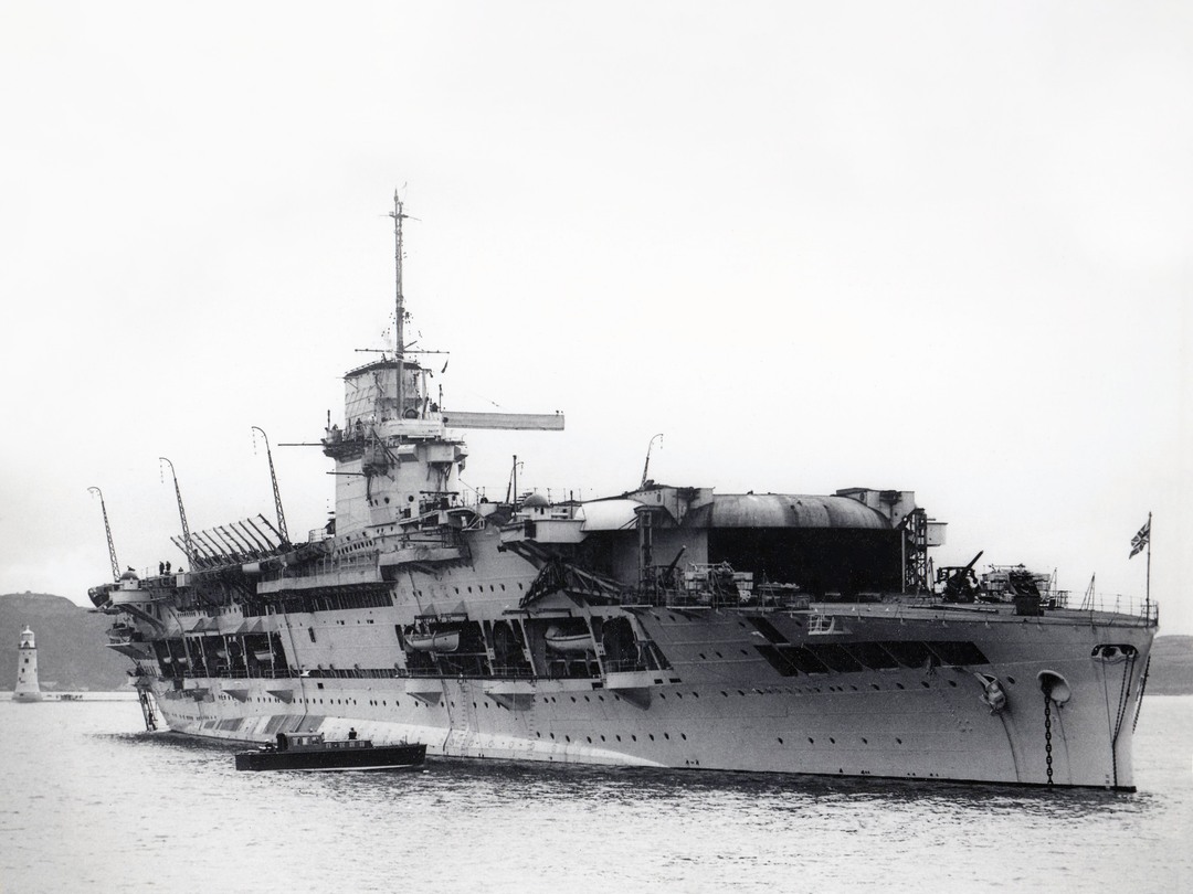 HMS Glorious (77) Royal Navy Courageous Class Battlecruiser At Anchor Photo Print Wall Art Decor - Posters, Prints, & Visual Artwork - by Hampshire Prints (image 1 of 9)