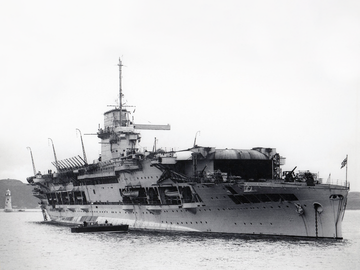 HMS Glorious (77) Royal Navy Courageous Class Battlecruiser At Anchor Photo Print Wall Art Decor - Posters, Prints, & Visual Artwork - by Hampshire Prints (image 1 of 9)