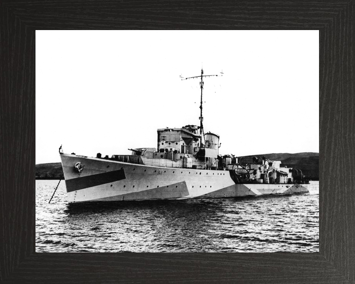 HMS Goathland (L27) Royal Navy Hunt Class Destroyer At Anchor Photo Print Wall Art Decor - Posters, Prints, & Visual Artwork - by Hampshire Prints (image 3 of 9)