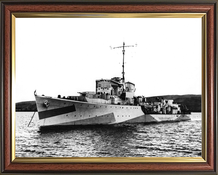 HMS Goathland (L27) Royal Navy Hunt Class Destroyer At Anchor Photo Print Wall Art Decor - Posters, Prints, & Visual Artwork - by Hampshire Prints (image 9 of 9)