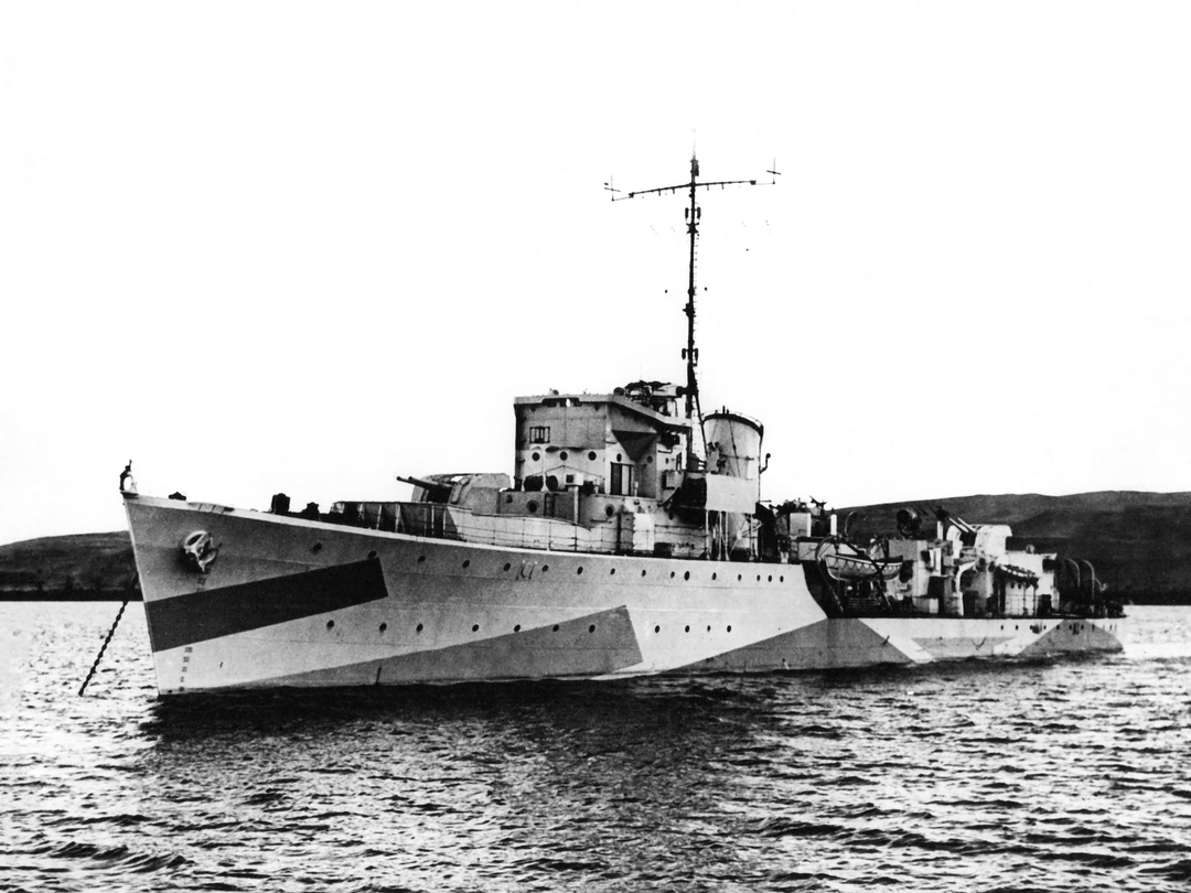 HMS Goathland (L27) Royal Navy Hunt Class Destroyer At Anchor Photo Print Wall Art Decor - Posters, Prints, & Visual Artwork - by Hampshire Prints (image 1 of 9)