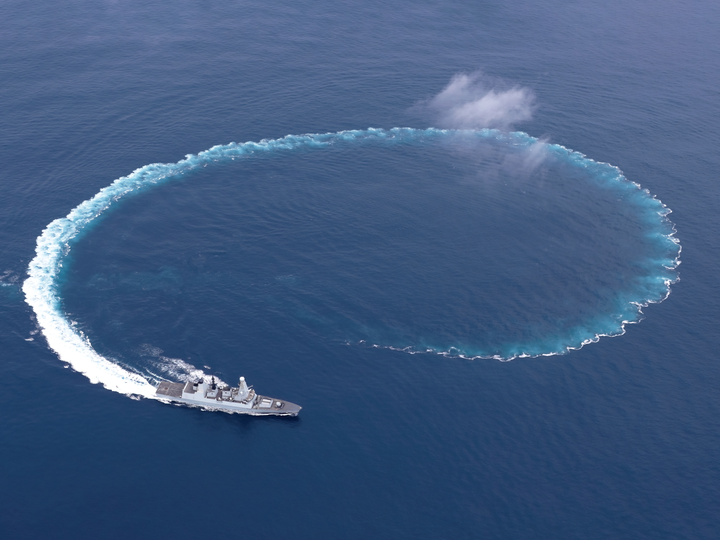 HMS Daring (D32) Royal Navy Type 45 Destroyer Circle Wake Photo Print Wall Art Decor Posters, Prints, & Visual Artwork Hampshire Prints 6 x 4 No Frame No