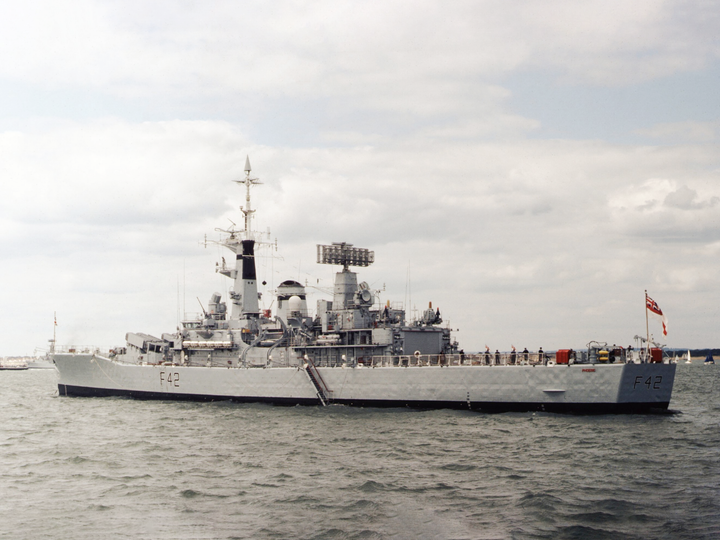 HMS Phoebe F42 Leander Class Frigate At Anchor Photo Print - Posters, Prints, & Visual Artwork - by Hampshire Prints (image 1 of 9)