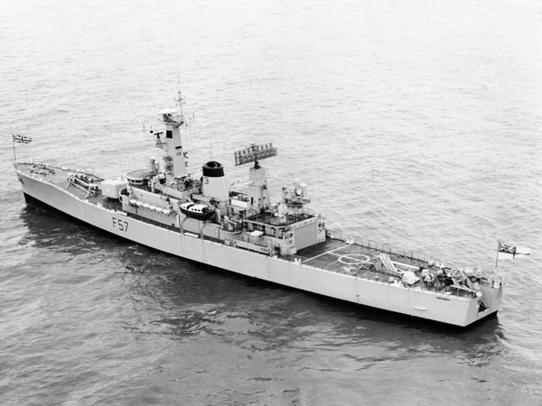 HMS Andromeda F57 Leander Class Frigate At Anchor
