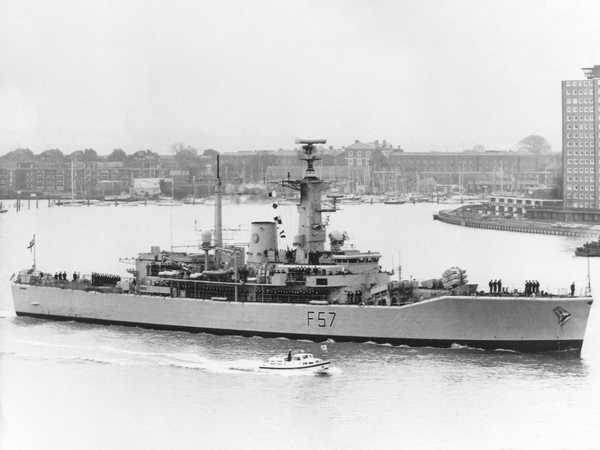 HMS Andromeda F57 Leander Class Frigate Passing Gosport