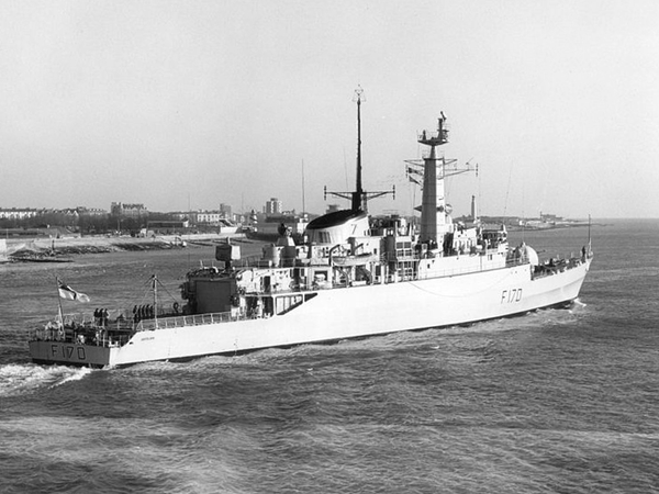 HMS Antelope F170 Type 21 Frigate Starboard Quarter View