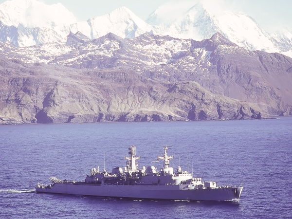 HMS Antrim D18 County Class Destroyer High Starboard View