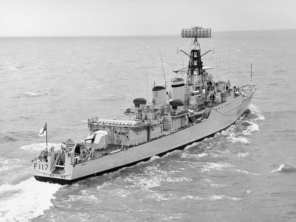HMS Ashanti F117 Tribal Class Frigate March 1970 Starboard Quarter View