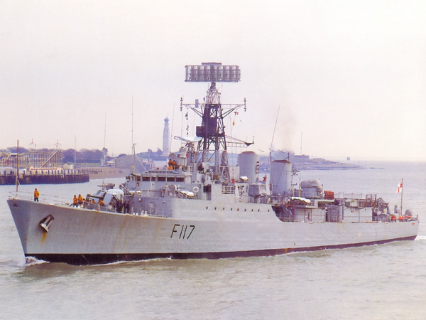 HMS Ashanti F117 Tribal Class Frigate 1961 Entering Portsmouth