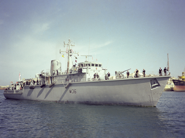 HMS Bicester M36 Hunt Class Mine Warfare Vessel August 1988