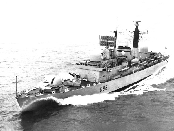 HMS Birmingham D86 Type 42 Destroyer High Port Bow View