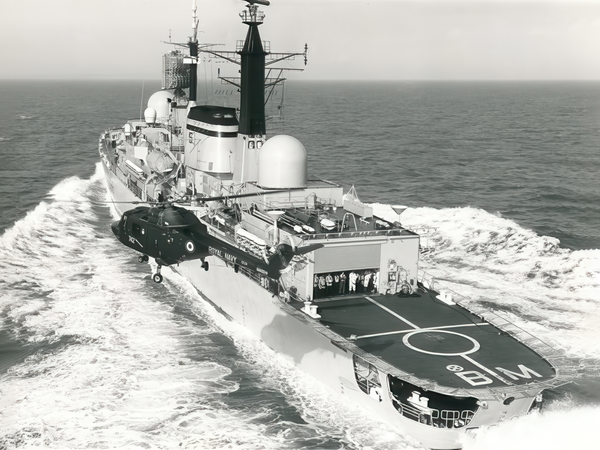 HMS Birmingham D86 Type 42 Destroyer With Helicopter