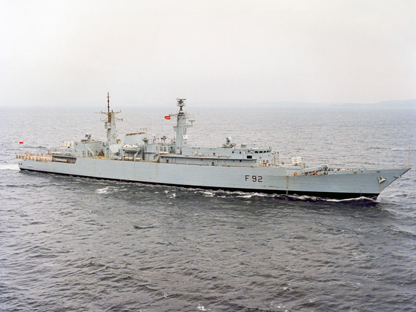 HMS Boxer F92 Type 22 Frigate Underway