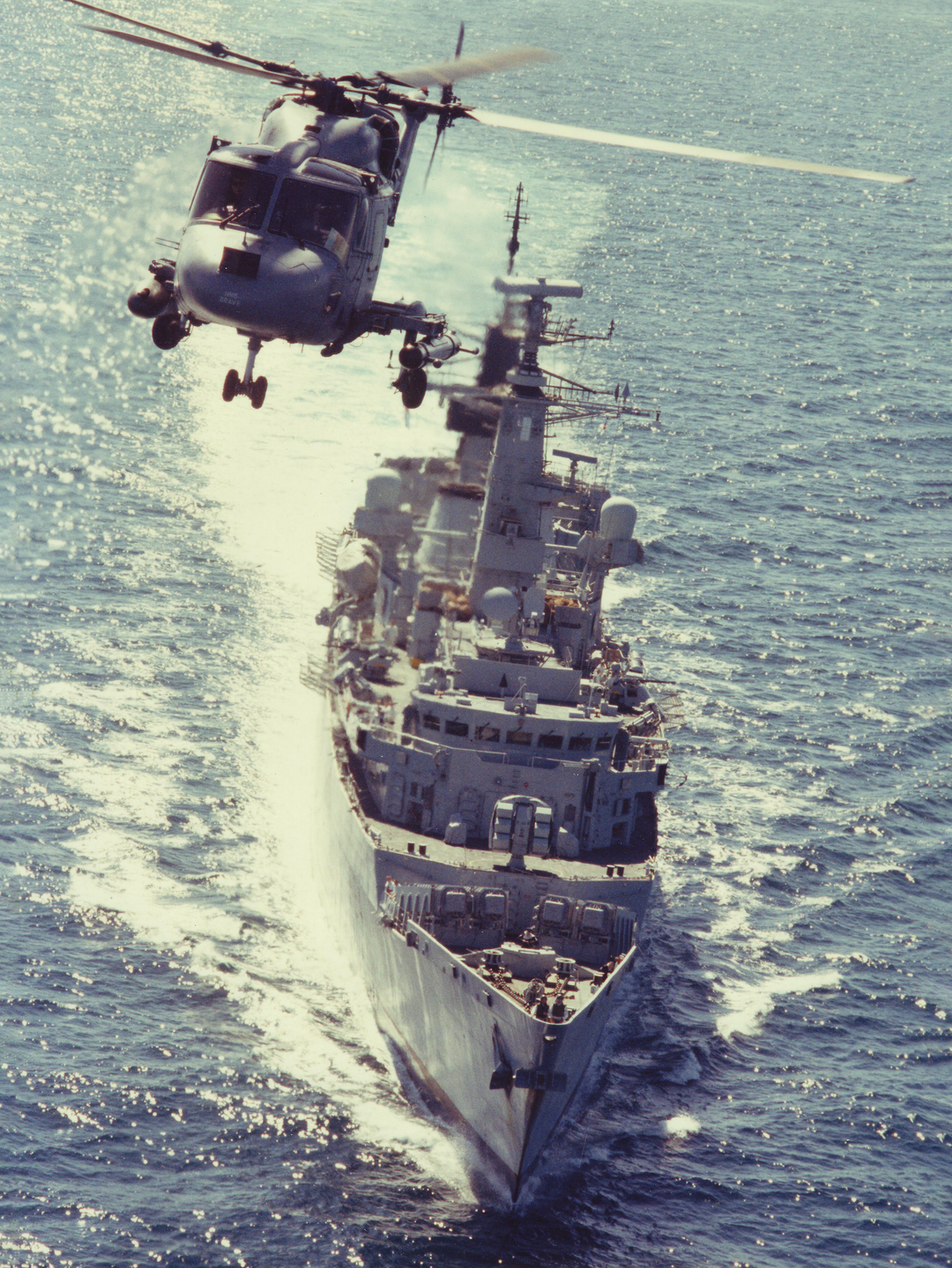 HMS Brave (F94) Royal Navy Type 22 Frigate Bow View From the Air Photo Print Wall Art Decor Posters, Prints, & Visual Artwork Hampshire Prints 6 x 4 No Frame No