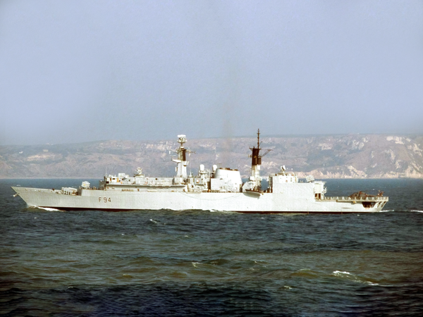 HMS Brave F94 Type 22 Frigate February 1989