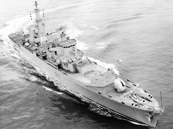 HMS Bristol D23 Type 82 Destroyer Turning to Port
