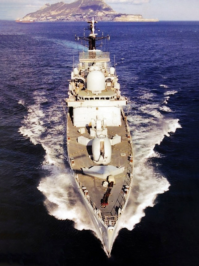 HMS Cardiff (D108) Royal Navy Type 42 Destroyer Off Gibraltar Photo Print Wall Art Decor Posters, Prints, & Visual Artwork Hampshire Prints 6 x 4 No Frame No