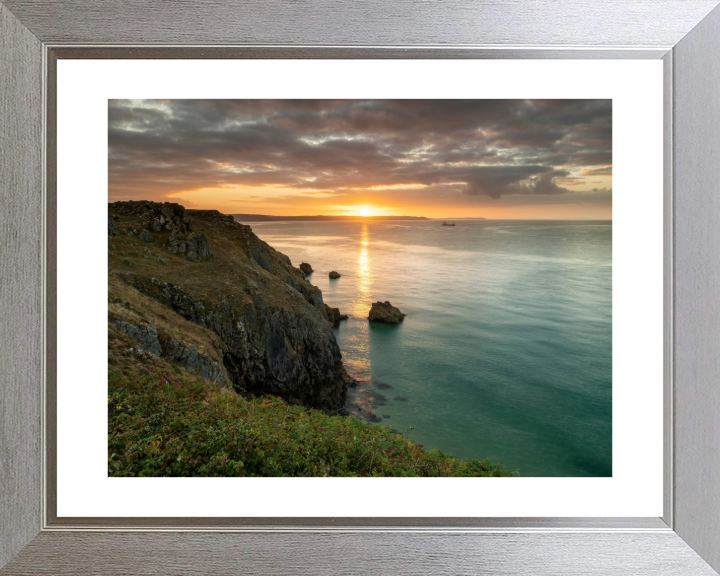 Barafundle Bay in Wales at sunset Photo Print - Canvas - Framed Photo Print - Hampshire Prints