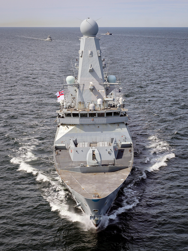 HMS Defender D36 Type 45 Destroyer 6 June 2022 At Sea Bow View