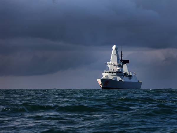 HMS Dragon D35 Type 45 Destroyer 22 October 2016 With Stormy Skies