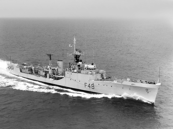 HMS Dundas F48 Blackwood Class Frigate Starboard Bow View
