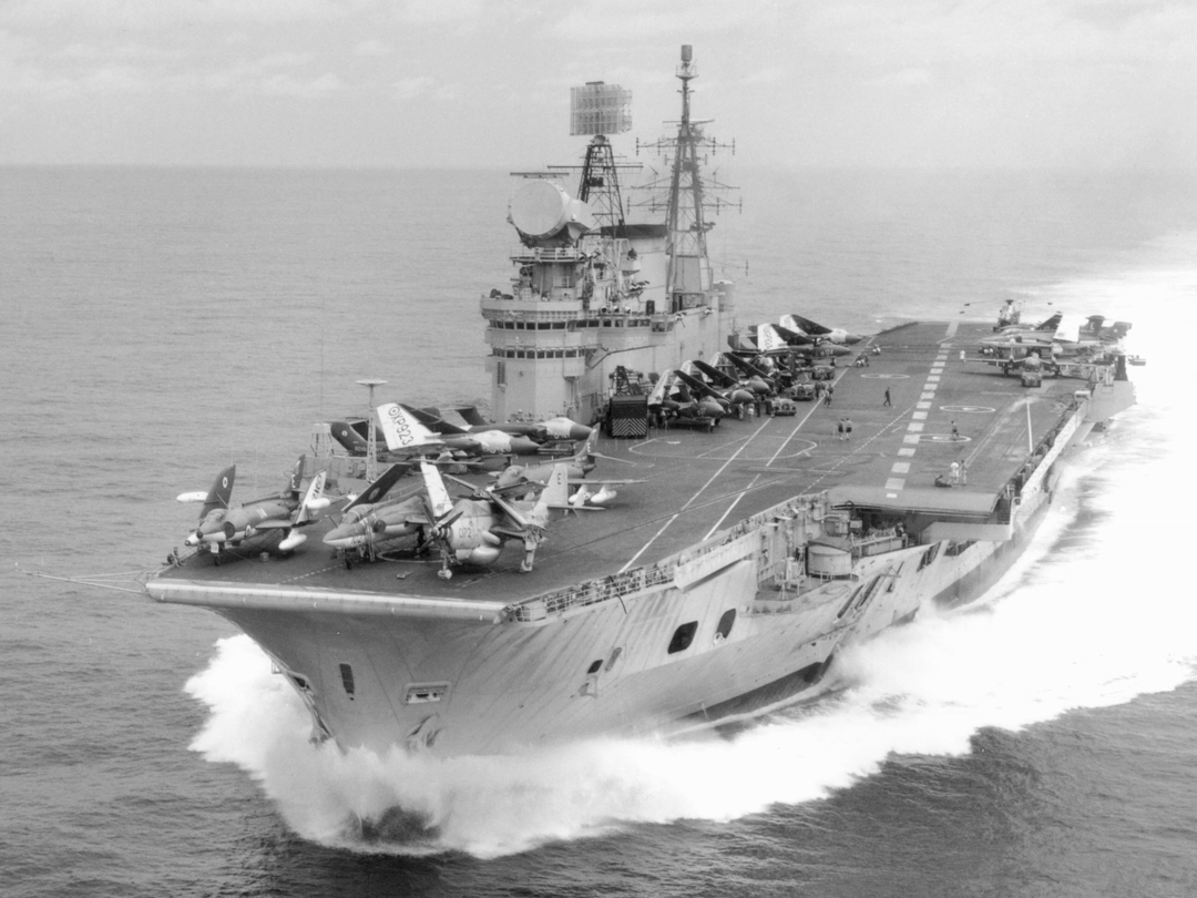 HMS Eagle R05 Audacious Class Aircraft Carrier Port Bow View Photo Print - Posters, Prints, & Visual Artwork - by Hampshire Prints (image 1 of 9)
