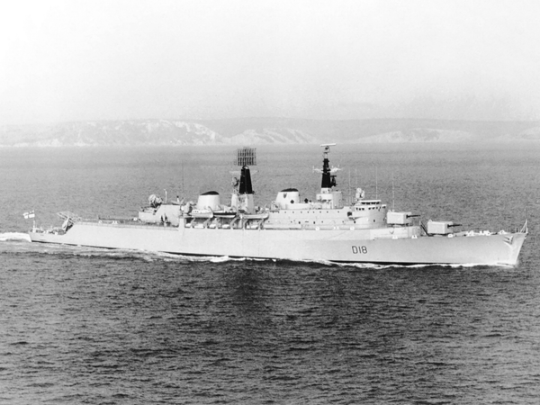 HMS Antrim D18 County Class Destroyer Underway