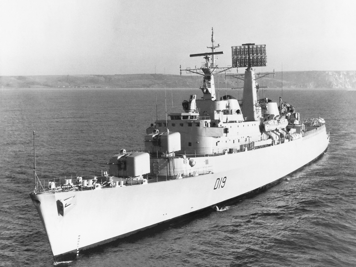 HMS Glamorgan (D19) Royal Navy County Class Destroyer Low Port Side View Photo Print Wall Art Decor - Posters, Prints, & Visual Artwork - by Hampshire Prints (image 1 of 9)