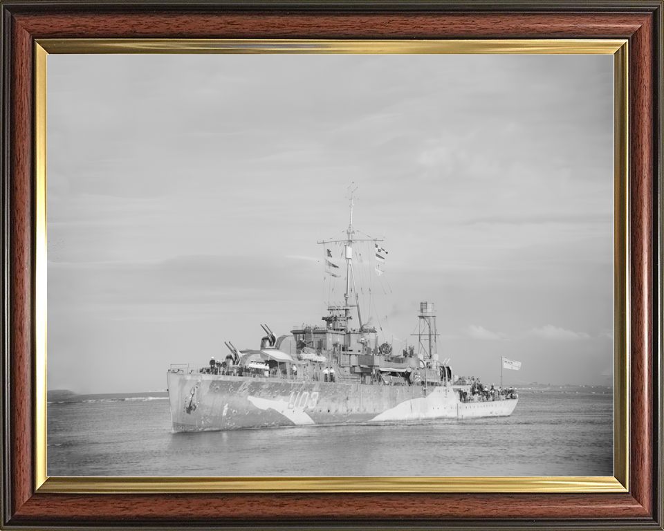 HMS Erne (U03) Royal Navy Black Swan Class Sloop Port Bow View Photo Print Wall Art Decor - Posters, Prints, & Visual Artwork - by Hampshire Prints (image 9 of 9)