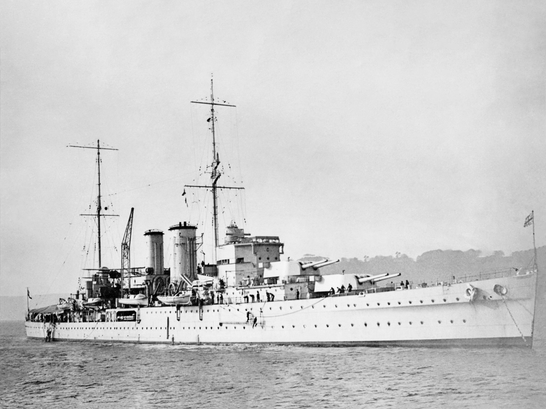 HMS Exeter (68) Royal Navy York Class Heavy Cruiser At Anchor Photo Print Wall Art Decor - Posters, Prints, & Visual Artwork - by Hampshire Prints (image 1 of 9)