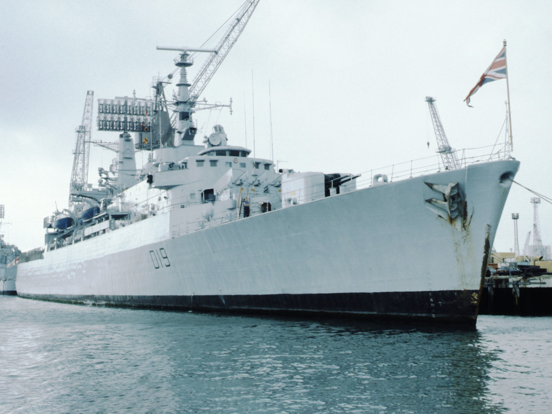 HMS Glamorgan (D19) Royal Navy County Class Destroyer Alongside Photo Print Wall Art Decor - Posters, Prints, & Visual Artwork - by Hampshire Prints (image 1 of 9)
