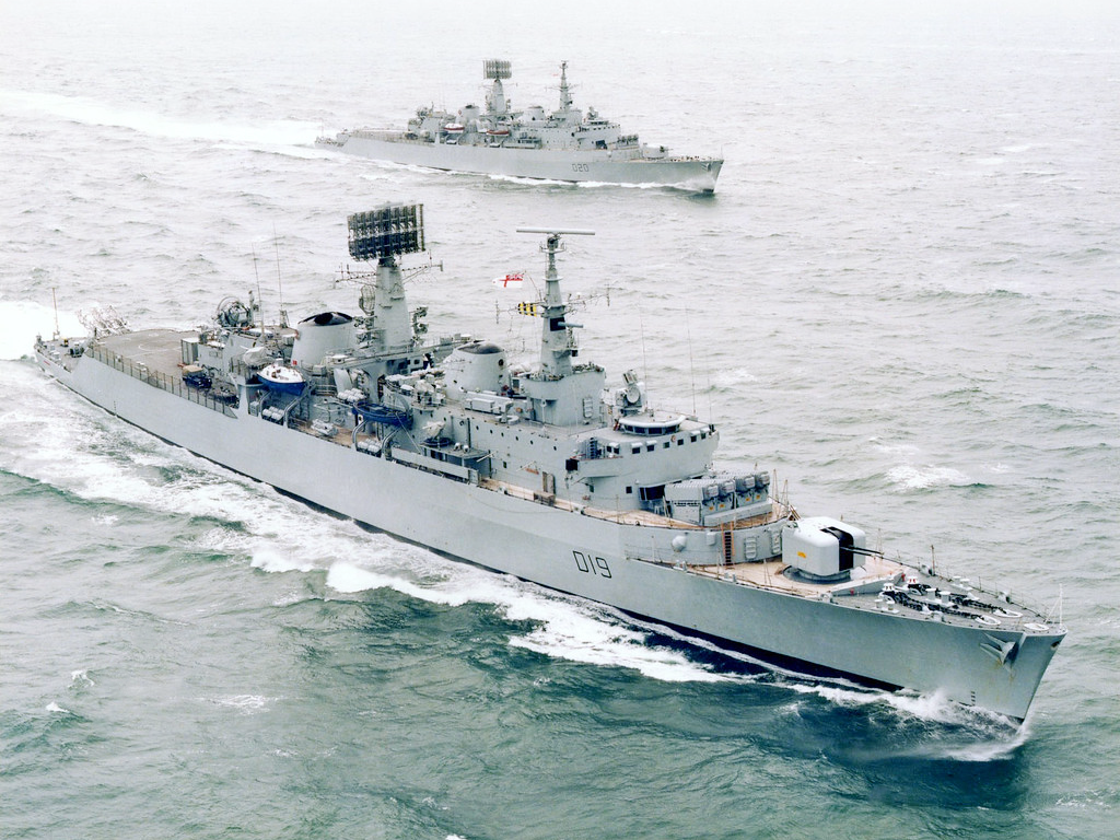 HMS Glamorgan (D19) Royal Navy County Class Destroyers with HMS Fife (D20) Photo Print Wall Art Decor - Posters, Prints, & Visual Artwork - by Hampshire Prints (image 1 of 9)