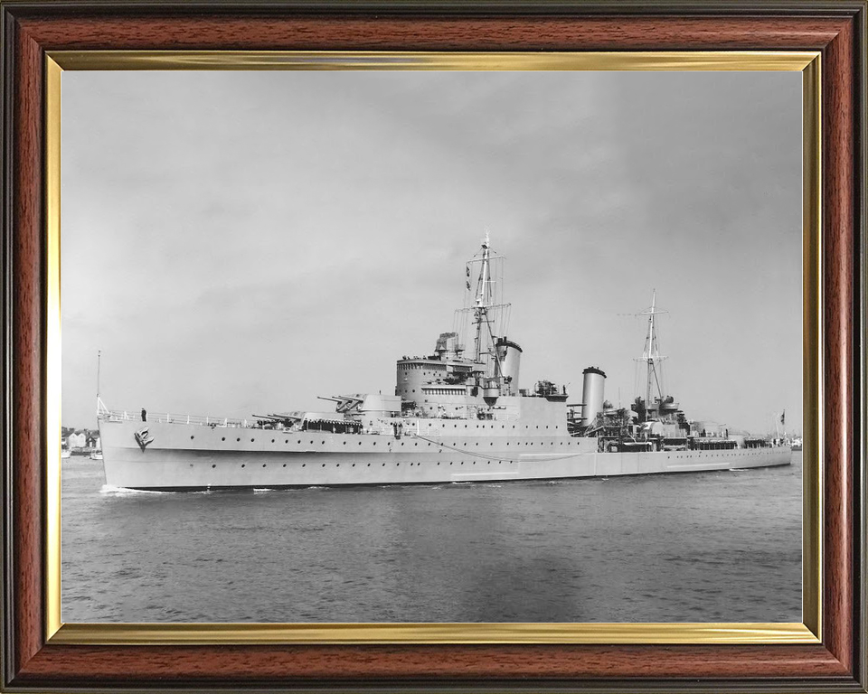 HMS Glasgow (C21) Royal Navy Town Class Light Cruiser Port Side Photo Print Wall Art Decor - Posters, Prints, & Visual Artwork - by Hampshire Prints (image 9 of 9)