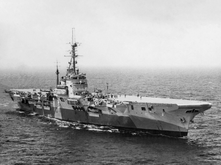 HMS Glory (R62) Royal Navy Colossus Class Aircraft Carrier Starboard View Photo Print Wall Art Decor - Posters, Prints, & Visual Artwork - by Hampshire Prints (image 1 of 9)