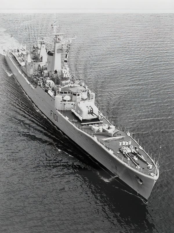 HMS Yarmouth F101 Rothesay Class Frigate Starboard Bow View