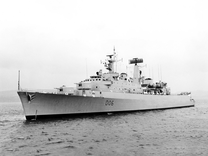 HMS Hampshire (D06) Royal Navy County Class Destroyer Underway Port Side View Photo Print Wall Art Decor - Posters, Prints, & Visual Artwork - by Hampshire Prints (image 1 of 9)